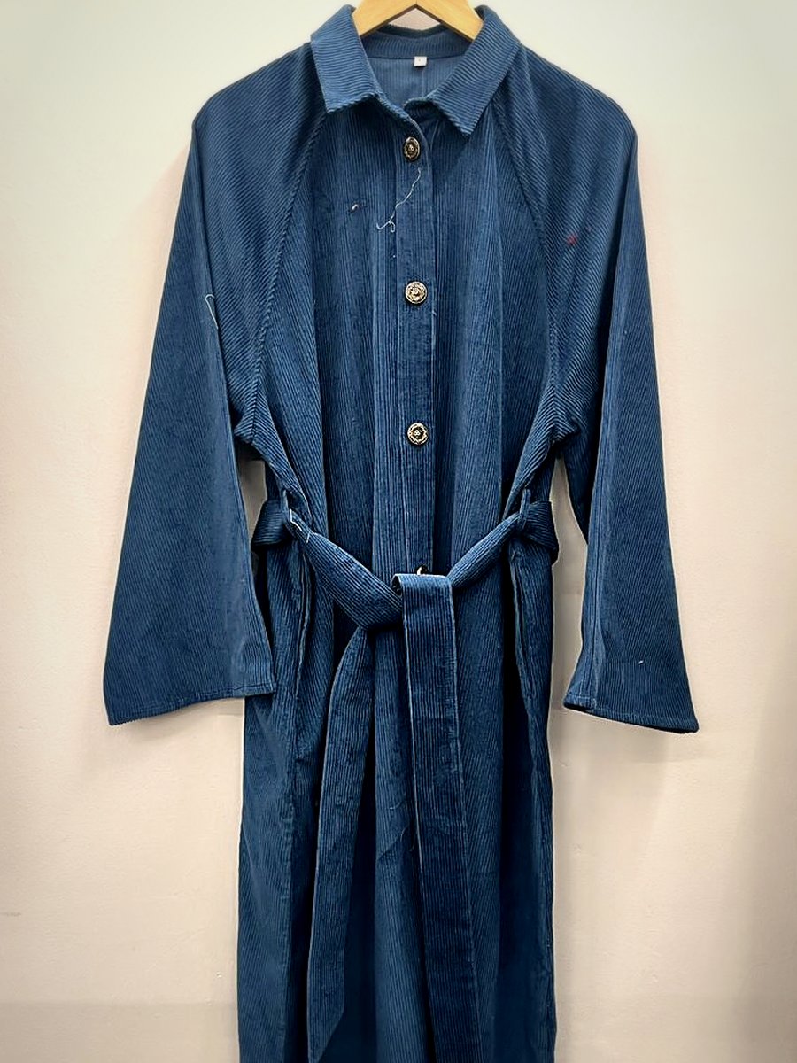 Indigo Linen Long Coat